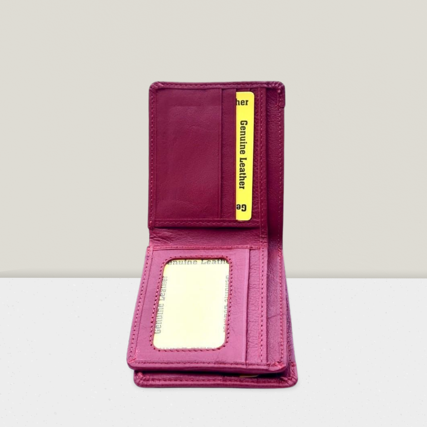 "Premium Red Wallet for Men – Handmade Compact Trifold Purse with Multiple Card Slots, Coin Pocket & Secure Closure | Falenzo"