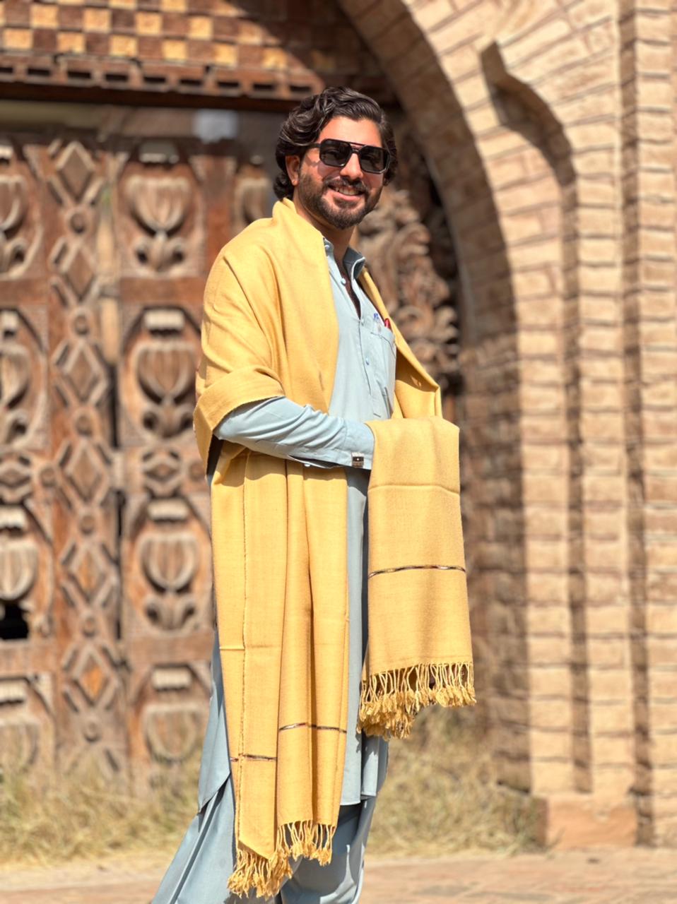 Falenzo Cream Colour Pashmina Shawl (72 single count and 600gm)