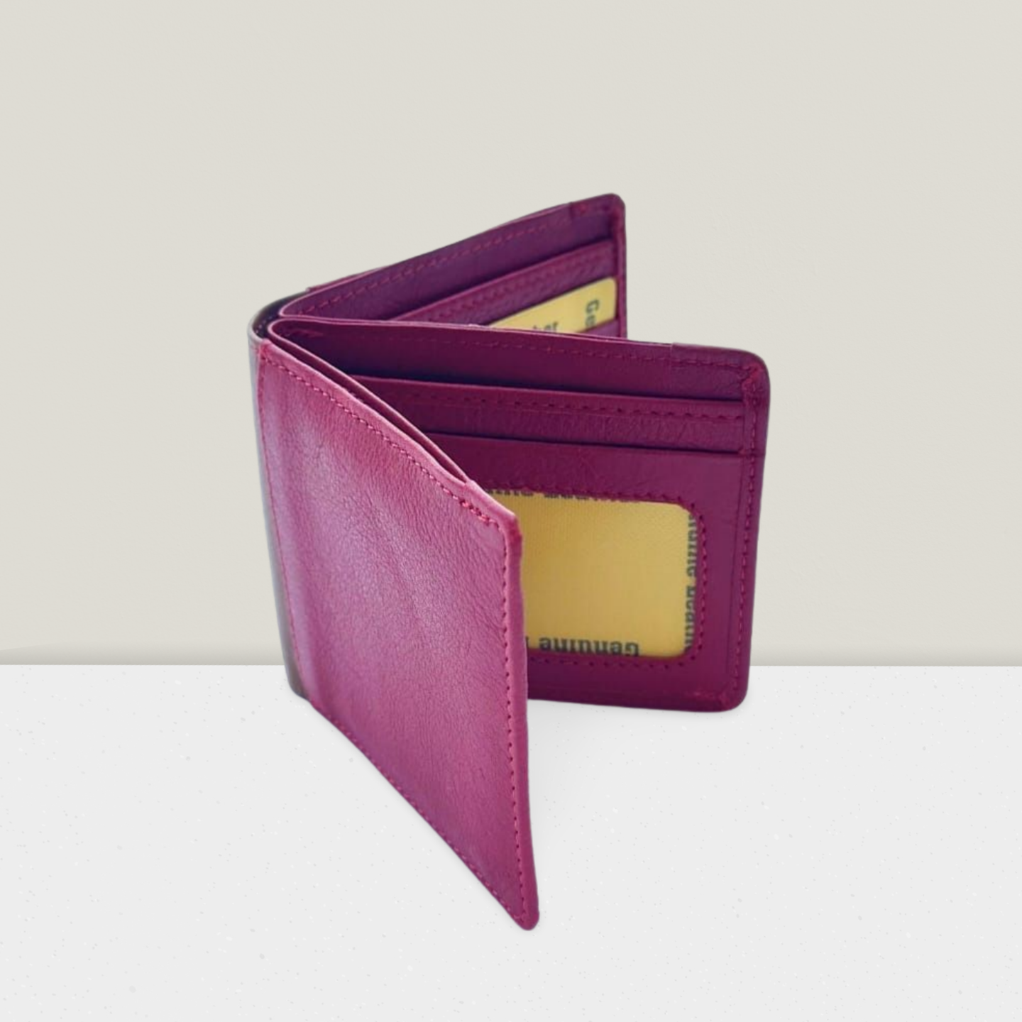 "Premium Red Wallet for Men – Handmade Compact Trifold Purse with Multiple Card Slots, Coin Pocket & Secure Closure | Falenzo"