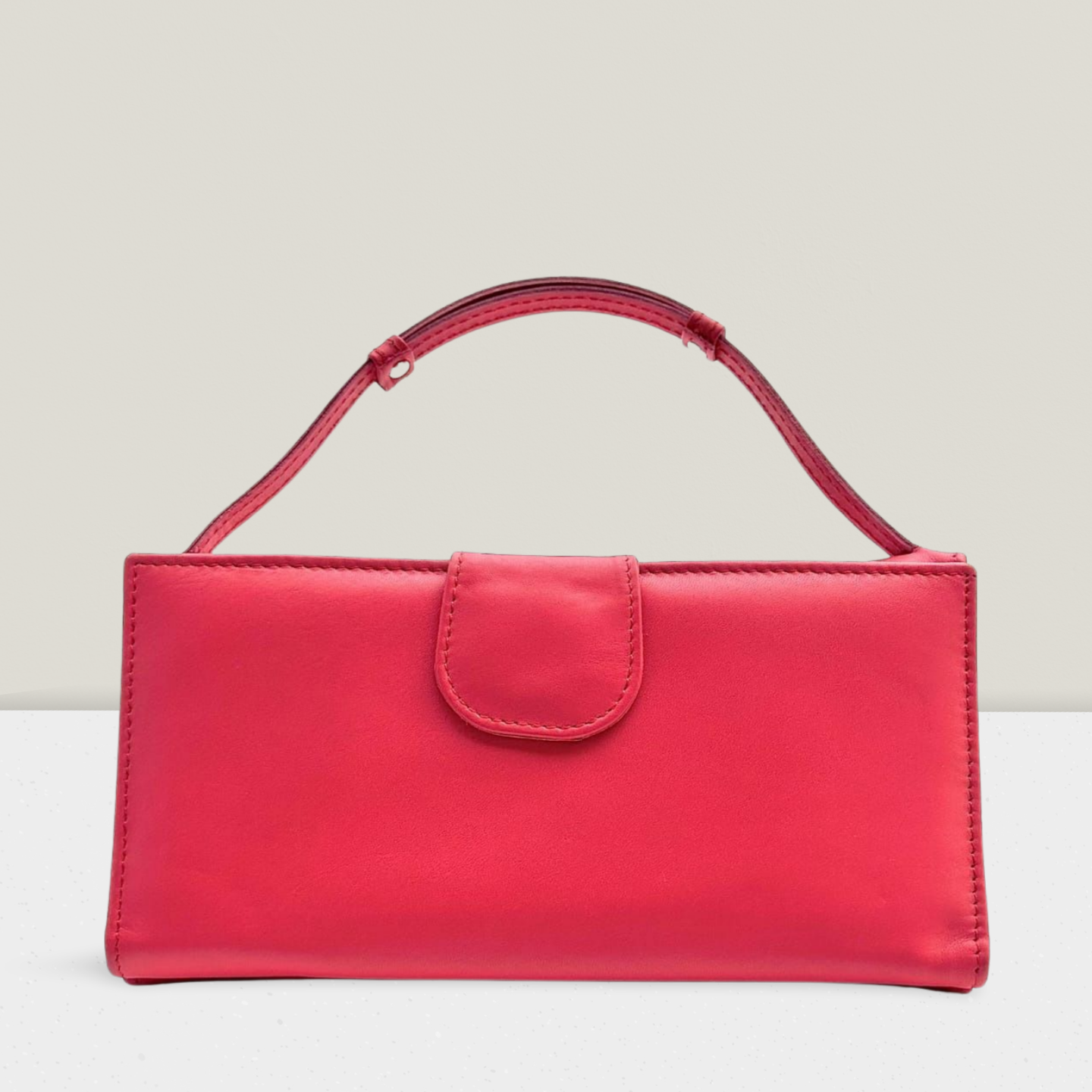 "Elegant Red Leather Handbag for Women – Small Top Handle Purse Perfect for Parties, Weddings, Evening Outfits & Casual Wear | Falenzo"