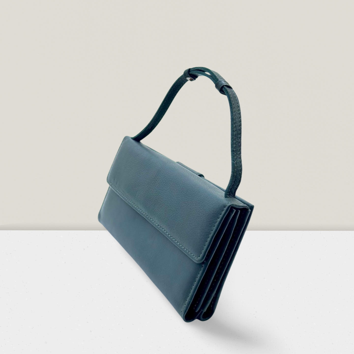 "Elegant Dark Green Leather Handbag for Women – Small Top Handle Purse Perfect for Parties, Weddings, Evening Outfits & Casual Wear | Falenzo"