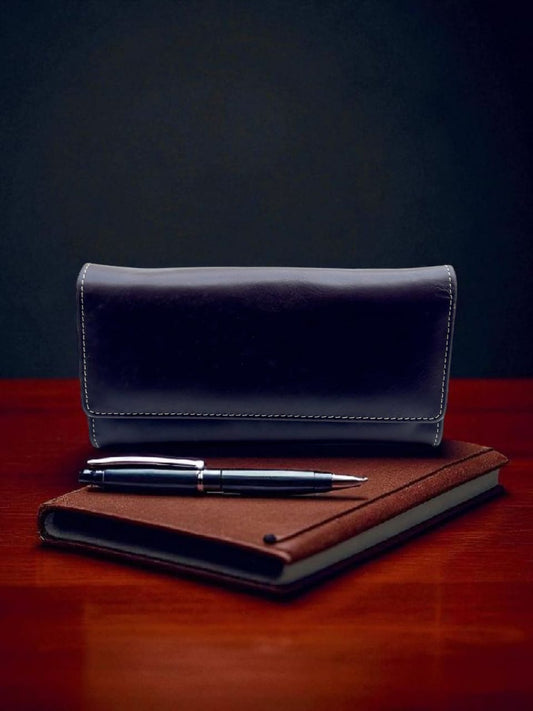 The Refined Navy Fold Wallet