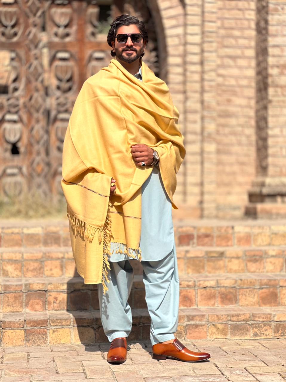 Falenzo Cream Colour Pashmina Shawl (72 single count and 600gm)