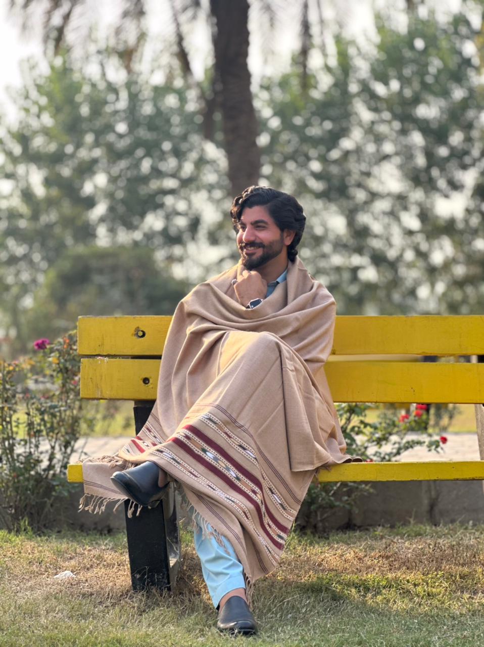 Falenzo Camel Colour Pashmina Shawl (48 triple count and 650gm)