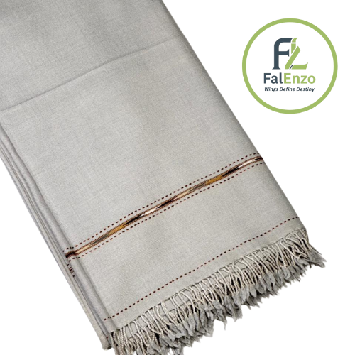 Falenzo Light Grey Colour Pashmina Shawl (48 single count and 600gm)