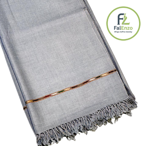 Falenzo Dark Grey Colour Pashmina Shawl (72 single count and 600gm)